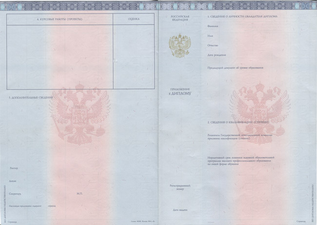 Купить приложение к диплому